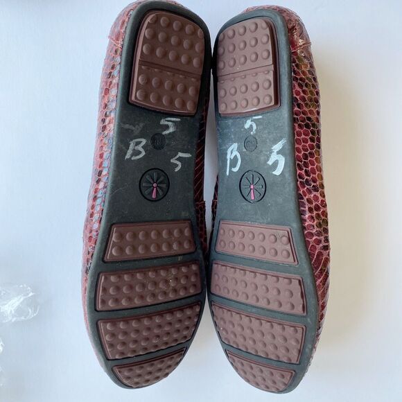 Isaac Mizrahi Women Abernathy Loafer Shoe 9.5 Purple Snake Print Leather Slip On - Picture 11 of 11